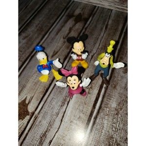Lot of 4 DISNEY PVC Toy Mini Figures Mickey & Minnie Mouse Donald Duck & Goofy
